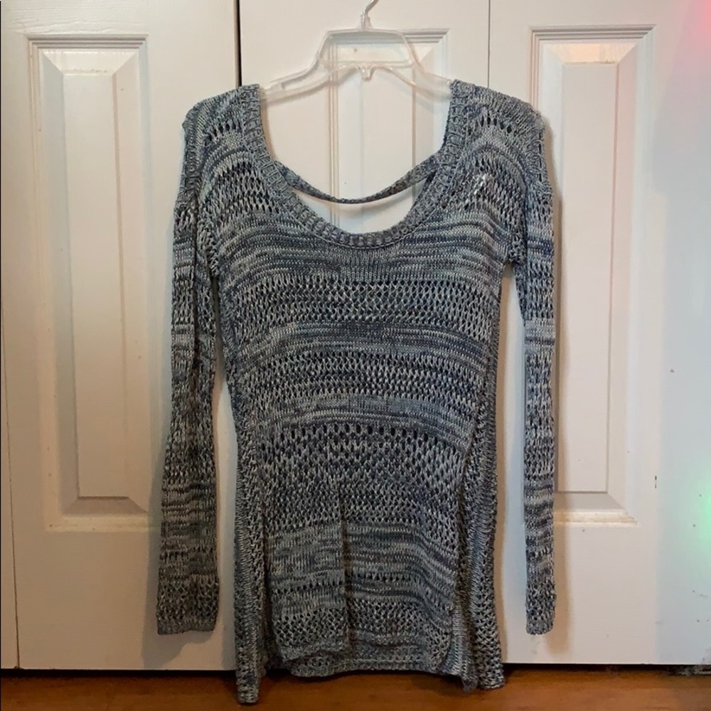 Blue and White Knitted Sweater, Small